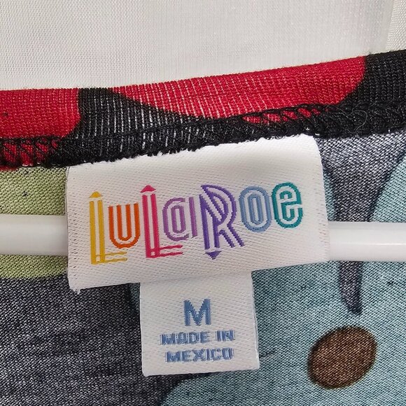 LuLaRoe Black Multi-Color Floral Maxi Dress Tee Boho Retro Grunge M - Picture 9 of 11